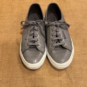 Superga Embossed Gray Sneakers
